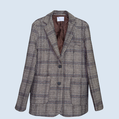 Checked Brown Tweed Blazer