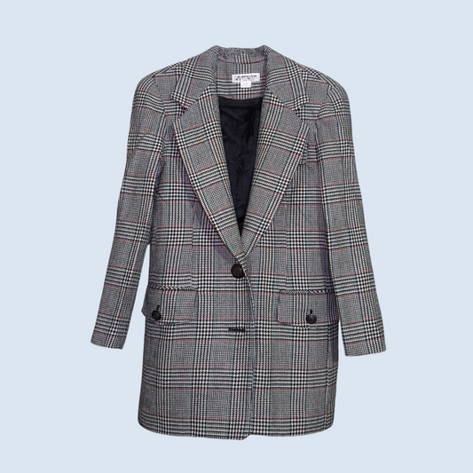 Checked Formal Mid-term Blazer