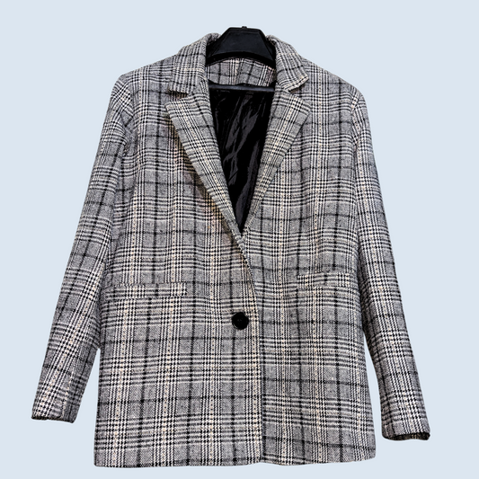 Bold Check Formal Blazer- Cotton Wool